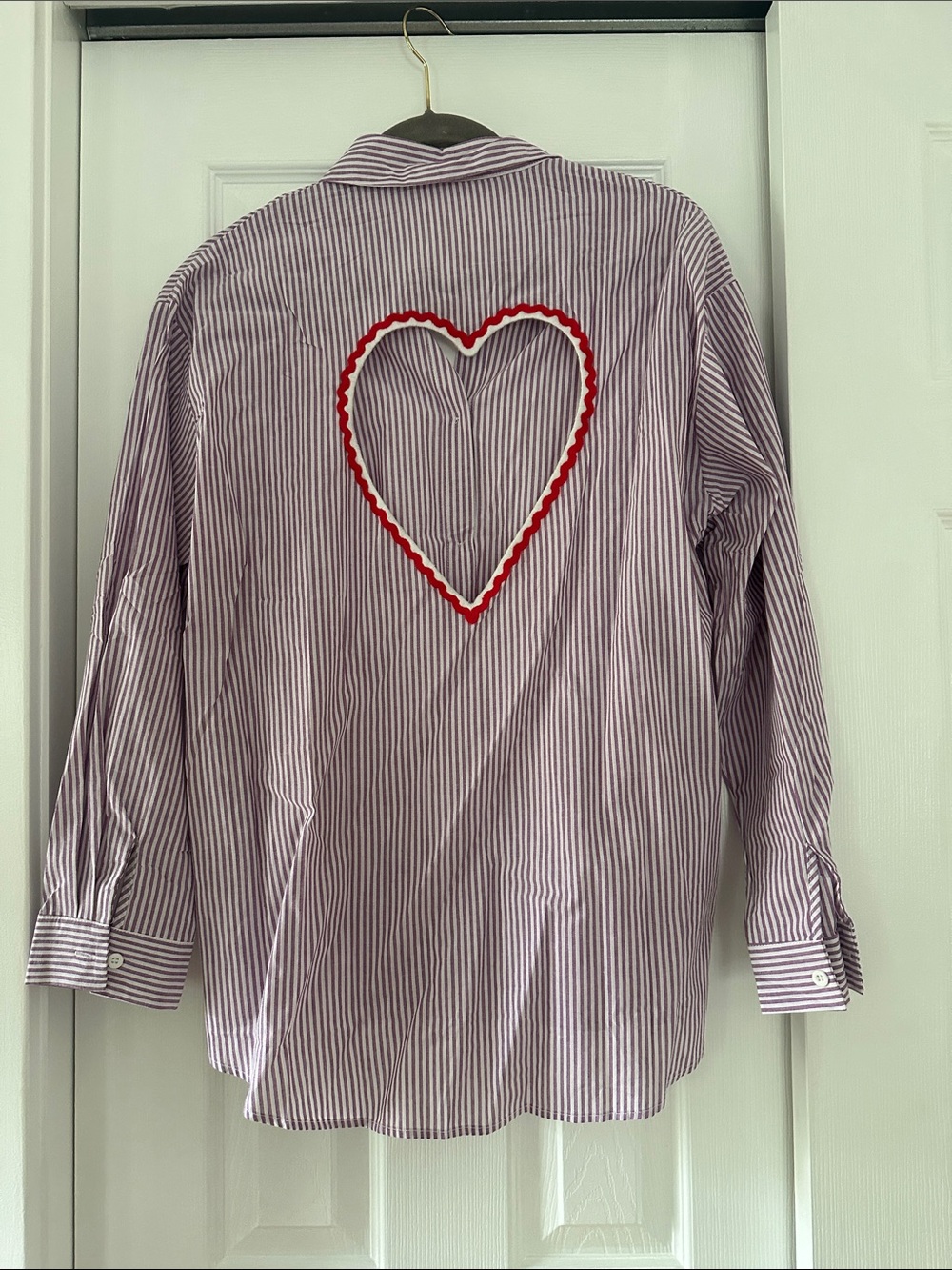 Brand New Never Worn Easy Clothes Heart Cutout Button Down Shirt